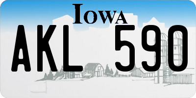 IA license plate AKL590