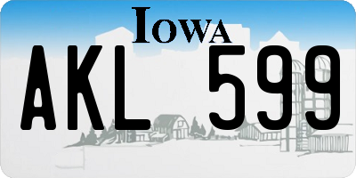 IA license plate AKL599