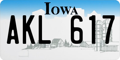 IA license plate AKL617