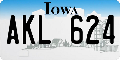 IA license plate AKL624