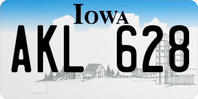 IA license plate AKL628