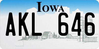 IA license plate AKL646
