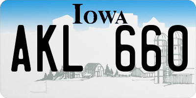 IA license plate AKL660