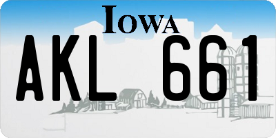 IA license plate AKL661