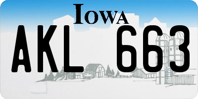 IA license plate AKL663