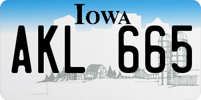 IA license plate AKL665