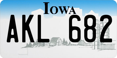 IA license plate AKL682