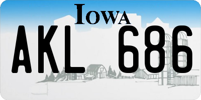 IA license plate AKL686