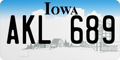 IA license plate AKL689