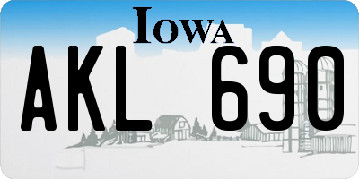IA license plate AKL690
