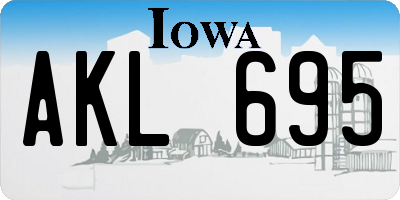 IA license plate AKL695