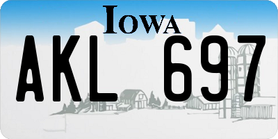 IA license plate AKL697