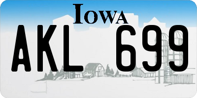 IA license plate AKL699