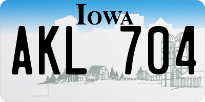 IA license plate AKL704