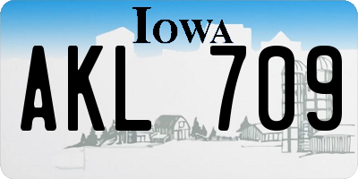 IA license plate AKL709