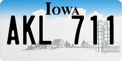 IA license plate AKL711