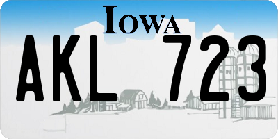 IA license plate AKL723