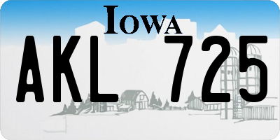 IA license plate AKL725