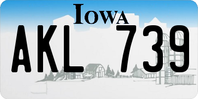 IA license plate AKL739