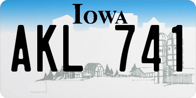 IA license plate AKL741