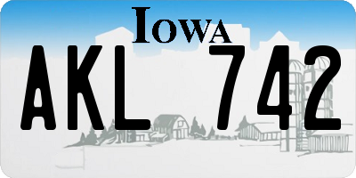 IA license plate AKL742