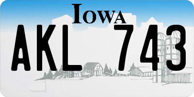 IA license plate AKL743