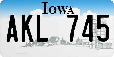 IA license plate AKL745