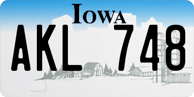 IA license plate AKL748