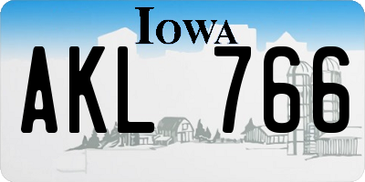 IA license plate AKL766