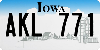 IA license plate AKL771