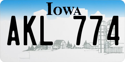 IA license plate AKL774