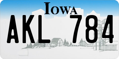 IA license plate AKL784