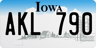 IA license plate AKL790