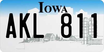 IA license plate AKL811