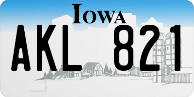 IA license plate AKL821