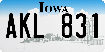 IA license plate AKL831