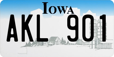 IA license plate AKL901