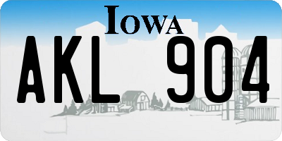 IA license plate AKL904