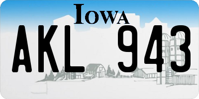 IA license plate AKL943