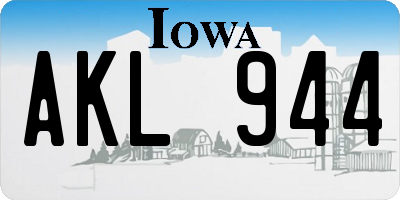 IA license plate AKL944
