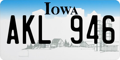IA license plate AKL946