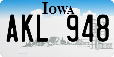 IA license plate AKL948