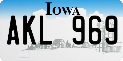 IA license plate AKL969