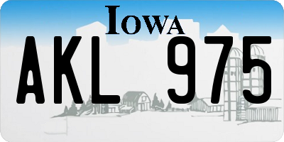 IA license plate AKL975