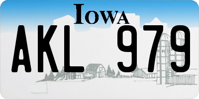 IA license plate AKL979