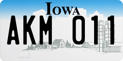 IA license plate AKM011