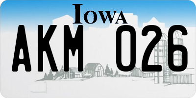 IA license plate AKM026
