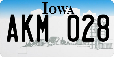 IA license plate AKM028