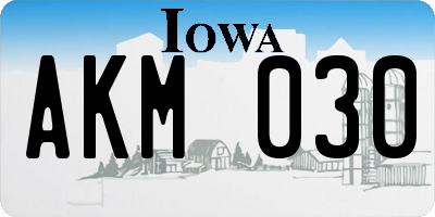 IA license plate AKM030