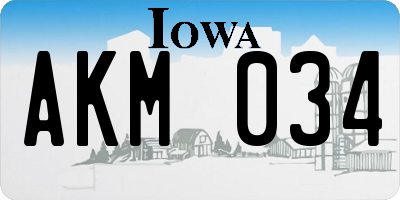 IA license plate AKM034
